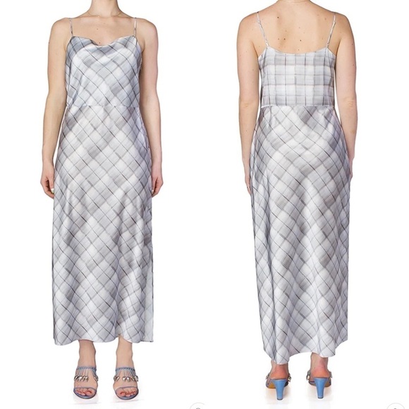 Vince Plaid Cowl Neck Slip Dress - Picture 1 of 10